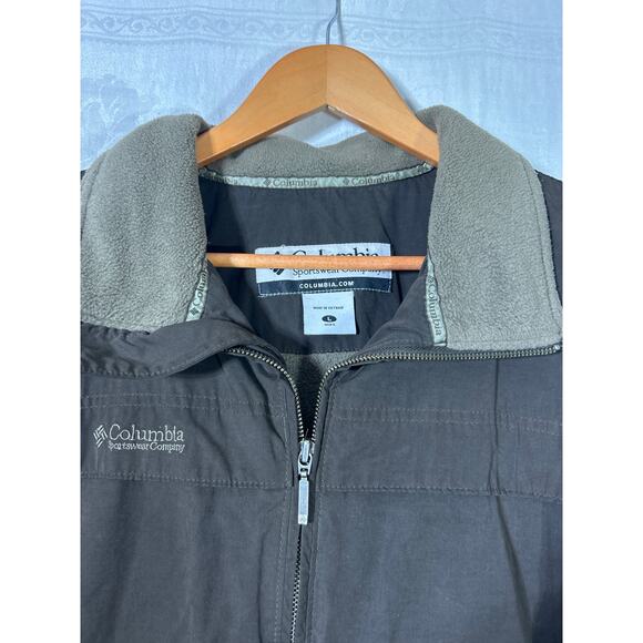 Columbia Coat Large Brown Fleece Lined Full Zip Insulated Snow Ski Vintage - Picture 4 of 9